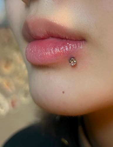 20G 18G 16G Titanium Flat Back Nose Rings Studs Hypoallergenic Lip Labret Monroe Medusa Internally threaded Tragus Cartilage Helix Earrings Studs Piercing Jewelry for Women Men 6mm 8mm 10mm - color: 16G -Flat Back With Screw on Tops-Clear CZ