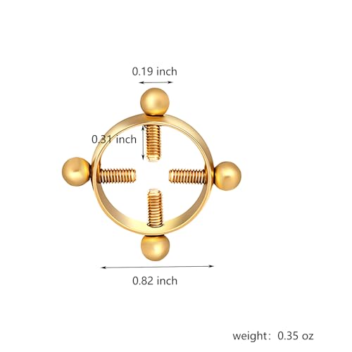 2Pcs Round Non Piercing Nipple Ring Fake Nipple Rings - color: Gold