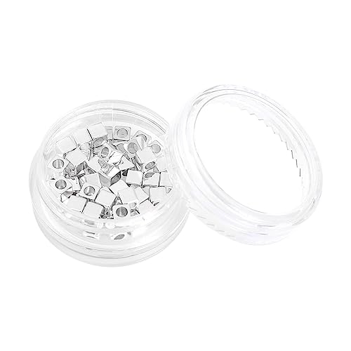 Silver Plated Cube Spacer Beads Right Angle 3x3mm 50pcs for Jewelry Making Findings Non Tarnish - color: Silver, size: 3x3mm Right Angle Cube