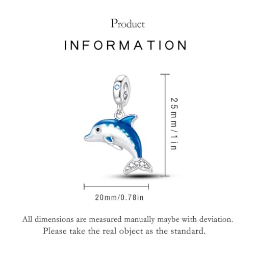 LNQOBU 925 Sterling Silver Charms Color-changing Chameleon Dangle Charm Beads Glow in the Dark Charme fits Pandora Bracelets and Necklace Jewelry Gift for Women - style: Dolphin pendant charm