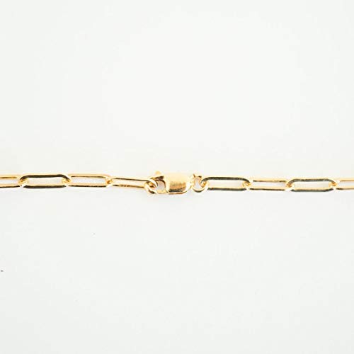 kelistom 14K Gold Filled Stainless Steel Paperclip Chain Bracelet for Women, 7.5” Rectangle Link Bracelets, Waterproof and Never Tarnish - color: 14K gold
