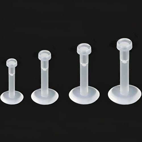 Clear Lip Piercings Set for Women Men 16 G Acrylic Tongue Rings Jewelry Nose Retainers Helix Earrings Studs Labret Piercing Para La Nariz 20 Pcs - size: 1.2*12