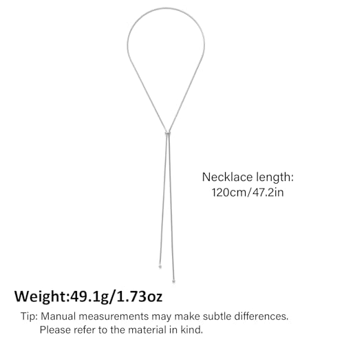 Gold Silver Necklace for Women Y Chain Adjustable Gold Long Necklaces Fashion Dainty Jewelry - color: sliver C