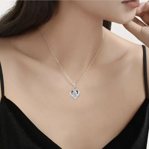 KunBead Guardian Angel Heart Wings Birthstone Dangle Birthday Charms Compatible with Pandora Charm Bracelet for Women - color: White