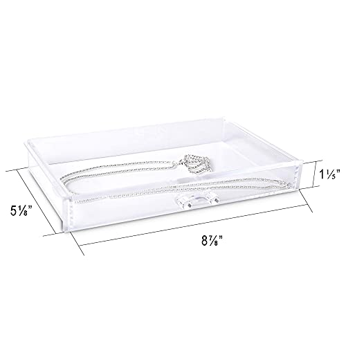 Extra Large Acrylic Jewelry Box for Women 5 Layers Clear Jewelry Organizer Velvet Earring Box with 5 Drawers Rings Display Case Necklaces Holder Tray for Women Girls (Black) | Jewelry Storage for Rings Earrings Bracelets,Dustproof,Velvet Lining,Transparen