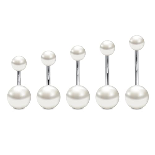 VCMART 14g Belly Button Ring Belly Button Piercing Belly Rings Surgical Steel Belly Button Rings 6mm 8mm 10mm 12mm 14mm 16mm 18mm Short Long Bar Belly Piercing Jewelry for Women Silver - color: D3 -6/8/10/12/14MM