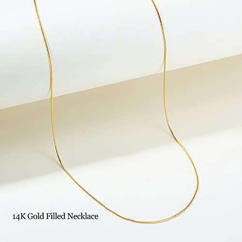 DEARMAY 14K Gold Plated Herringbone Necklaces for Women, Dainty Gold Snake Choker Chain Non Tarnish Trendy Simple Thin & Chunky Options Neckalce 1.5/3/5/6/8mm Chain Jewelry for Gifts - color: 1.5MM 16"-GD Herringbone Necklace