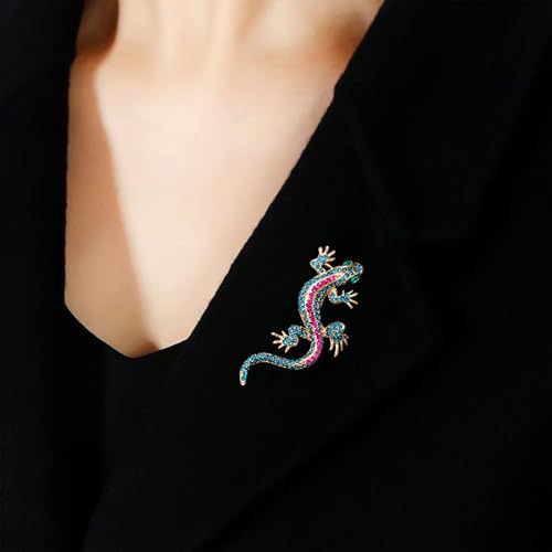 HETICA Animal Brooch for Women, Funny and Cute Flower Brooch Safety Pins Clothing Backpack Hat Decoration Enamel Pins Fashion Women Brooches and Pins Jewelry - style: Geckos