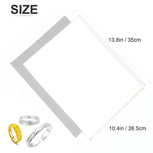 Jewelry Cleaning and Polishing Cloth, 100% Pure Cotton Silver Polishing Cloth for Sterling Silver & Gold & Platinum Jewelry and Large Silverware, Reusable Soft Jewelry Cleaning Cloth (2)