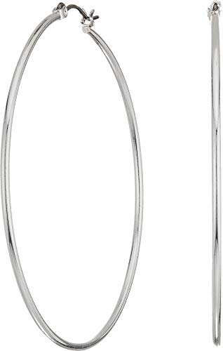 GUESS Basic Large Wire Hoop Earrings - color: Silver