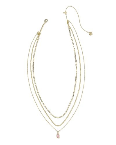 Kendra Scott Elisa Triple Strand Necklace, Fashion Jewelry for Women - color: CARNATION KYOCERA OPAL