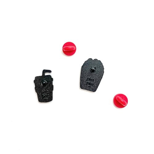 Enamel Pin Set (2 Pins Per Set) for Backpack, Bag, Lapel, Kawaii Button Collector - style: Popcorn & Soda