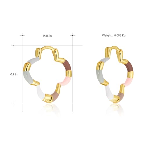 Milan Chiva 14K Gold Plated Small Huggie Dangle Earrings | Lightweight Trendy Heart Dainty Jewelry Hypoallergenic Chunky Gold Hoops Earrings Jewelry Mothers Day Gift for Women - color: I-Multi-Pink