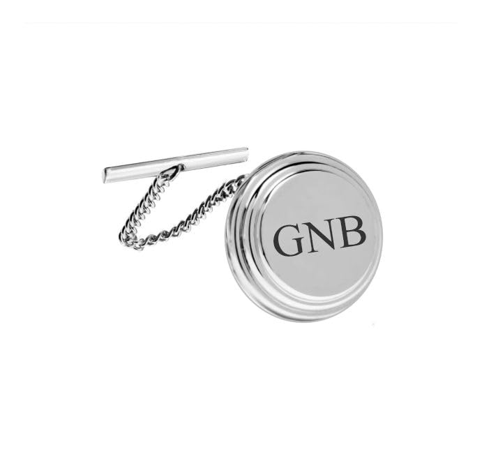 Personalized Silver Beveled Tie Pin Custom Engraved Free - Men’s Formal Accessory, Wedding or Business Gift With Free Engraving - Ships from USA
