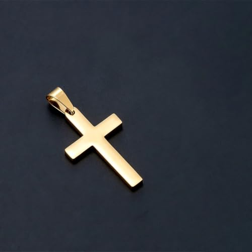 Stainless Steel No Tarnish Cross Pendant Charm Christian Jewelry for Women Men Jewelry Making Necklace Bracelet Silver - style: Big size:17mm*32mm-gold