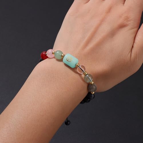 Zodiac Bracelets for Women 12 Constellations Healing Crystal Stone Beads Bracelet Birthday Zodiac Gifts Horoscope Spiritual Bracelet - color: Cancer-2