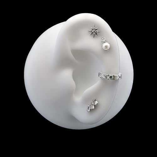 Limerencia G23 Pure Titanium Hypoallergenic Earrings | F136 Implant Grade Titanium Jewelry for Sensitive Ears - color: CZ + Pearl