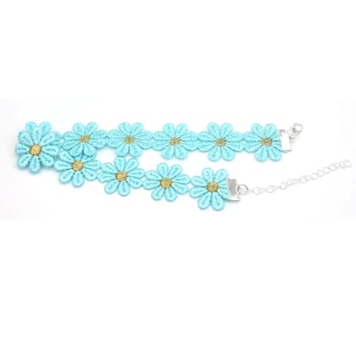 Pink Lace Choker Necklace Set, 10 Pieces - color: Blue