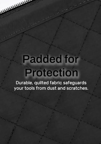 TeeYee Nylon Hair Tools Travel Bag for Dyson Airwrap Quilted Toiletry Bag | Travel Storage Bag for Shark Flexstyle/Curling Iron,Water-repellent,Wide-open,Well-structured,Heat-safe lining,001black - color: Black