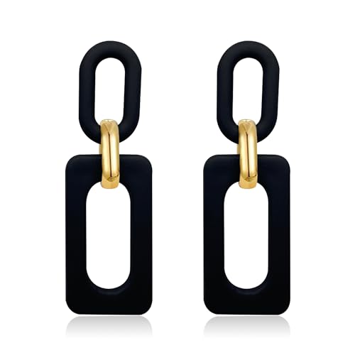 Acrylic Rectangle Earrings for Women, Fashion Square Drop Earrings,Statement Jewelry - color: black