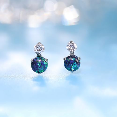 Limerencia G23 Pure Titanium Hypoallergenic Earrings | F136 Implant Grade Titanium Jewelry for Sensitive Ears - color: CZ + Green Opal