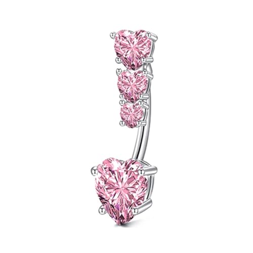 COLORFUL BLING 14G Dangle Butterfly Belly Button Rings,Stainless Steel Belly Rings,925 Sterling Silver CZ Opal Belly Body Piercing Jewelry for Women - color: G