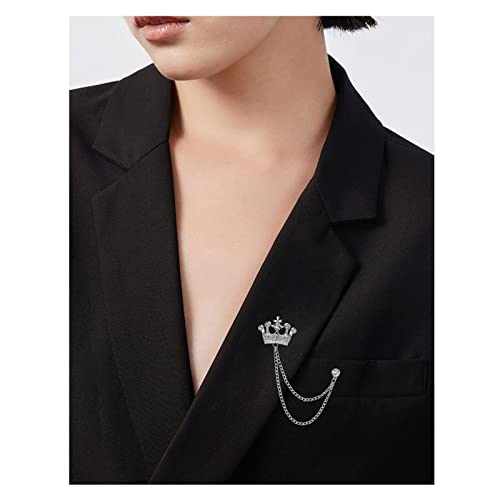 Collar Chain Pin for Men and Women - Hanging Tassel Brooch Lapel Pin for Business Suits - Bar Pin With Long Chain - Gifts - color: G: 2PCS