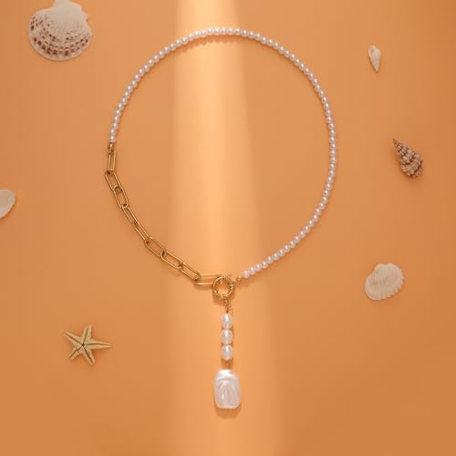 Wellike Colorful Beaded Necklaces For Women Pearl Choker Necklace 18k Gold Plated Dainty Handmade Summer Trendy Jewelry - color: KKWX754