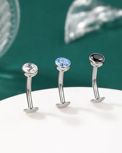 COCHARM G23 Solid Titanium Belly Button Rings Floating Belly Navel Rings 14G Internally Threaded Belly Piercing Jewelry Hypoallergenic - color: WG-10MM
