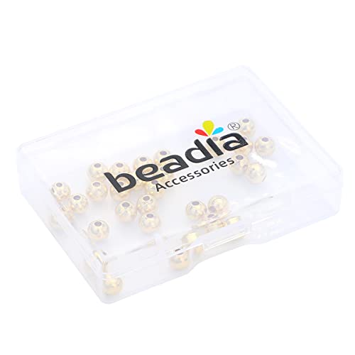 14K Gold Plated Round Spacer Beads 6mm 30pcs for Jewelry Making Findings Non Tarnish - color: 14K Gold, size: 6mm