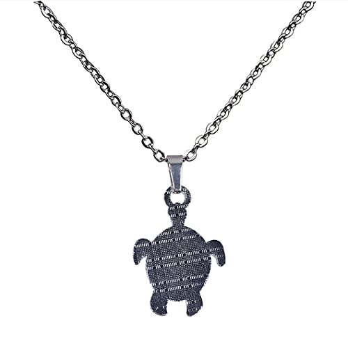 Temperature Sensing Color Changing Pendant Necklace Love Heart Butterfly Turtle Dolphin Moon Star Mood Necklace for Girl Women Gift - color: Turtle