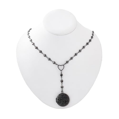 Personalized Heart Locket Necklace for Women Stainless Steel- Heart Necklace - color: Black-I