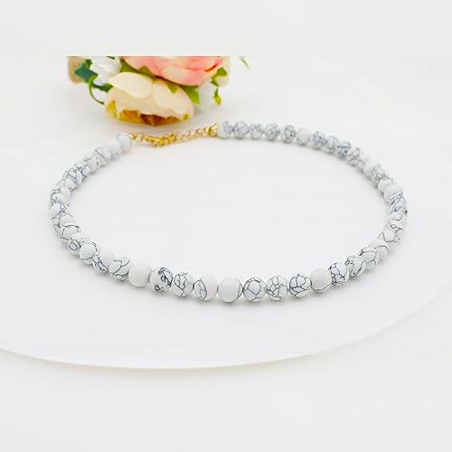 JNF Chunky Beaded Necklaces Women Large Big Ball Bead Choker Necklace Bold Statement Beads jewelry Gift - color: White