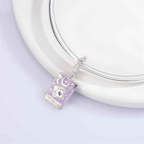 925 Sterling Silver Dangle Charm Fit Women Bracelet And Necklaces Jewelry | Medallion Pendants Beads Jewelry Charms for Women Fashion Gift Family Friends Mother's Day - color: Tarot Cards Reader Dangle Charm M1412