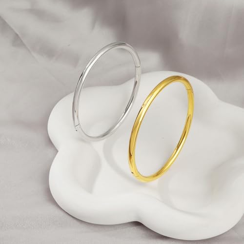 18K Gold Bangle Bracelets for Women 925 Sterling Silver Bracelets Bracelets Adjustable Boho Bracelets Stackble Cuff Bangle Bracelets for Men Women Chunky Gold Bangle Open Cuff Bracelets Christmas Gift - color: Bracelets-17