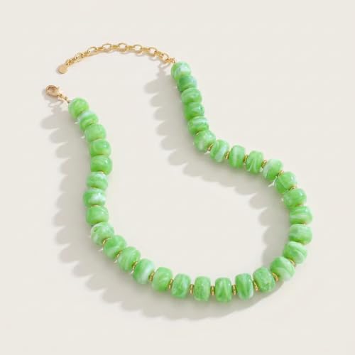 Chunky Beaded Necklace for Women, Colorful Trendy Statement Summer Jewelry Gift - color: necklace-30
