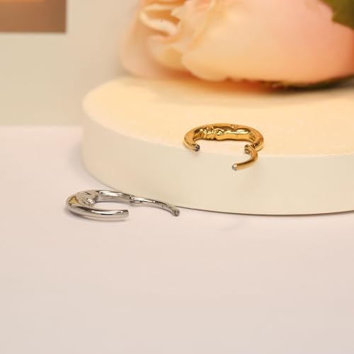 Cartilage Daith Earrings For Women Small 14K Gold Plated Hoop Hypoallergenic Helix Piercing Huggie Surgical Steel Diamond Implant Cubic Zirconia Prom Gift Jewelry - color: Style11-Gold, size: 16g-8mm