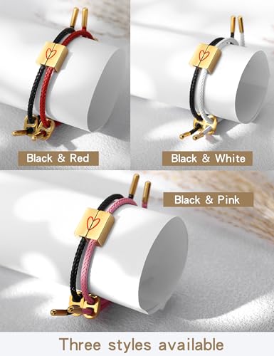 COTATI Matching Couple Bracelets for Him and Her, Friendship Relationship Promise Bracelet for Boyfriend Girlfriend, Anniversary Love Jewelry Gifts Set - color: Black-White