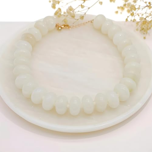 We We Chunky Colorful Beaded Necklace for Women Large Boho Statement Bead Chokers Necklaces Turquoise Blue Big Beads Jewelry Neck Summer Beach - color: beige