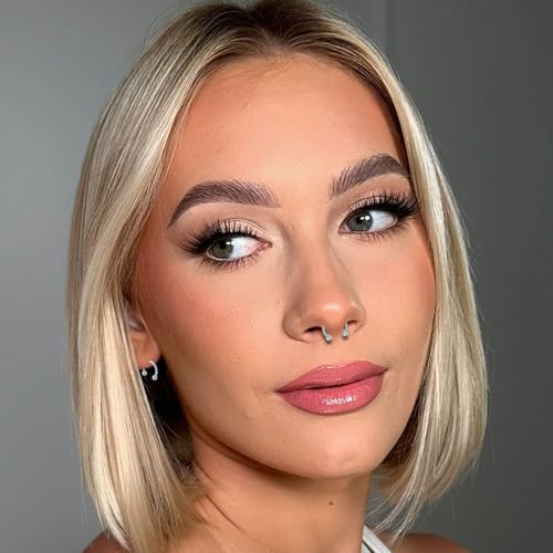 ONESING 20-30 Pcs Septum Rings 16G Septum Jewelry - Surgical Steel Piercings Horseshoe Helix Daith Smiley Tragus Lip Rings Nose Hoop Hinged Seamless Piercing Jewelry for Women Men - color: Silver/Round Ball-16G-8mm