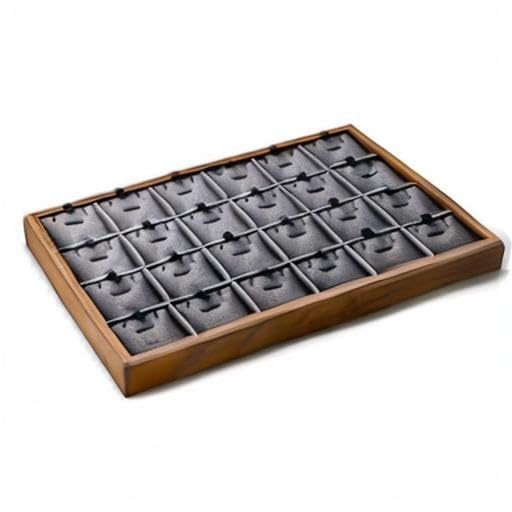 Oirlv Wooden Jewelry Tray,Jewelry Drawer Organizer,Necklace Display Tray | Stackable Design,Organizing and Presentinge Legantly on Dressers&in Dresser,Keeps Necklaces and Pendants Flat and Untangled - color: Grey 24 grid necklace/pendant jewelry tray