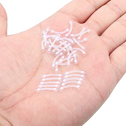16G Clear Plastic Curved Barbells Eyebrow Ring Snake Eyes Tongue Rings Acrylic Bioflex Cartilage Helix Tragus Earrings Nipple Belly Lip Ring Piercing Retainer Length 6mm 8mm 10mm 12mm 36pcs - color: 36Pcs 16G 10mm