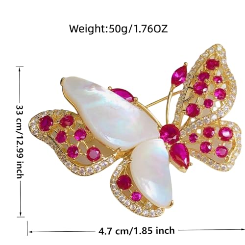 SYWDUDUCLT Fashion Elegant Brooches for Women Brooch, Suitable For Party And Daily Wear On Many Occasions - style: RedButterfly