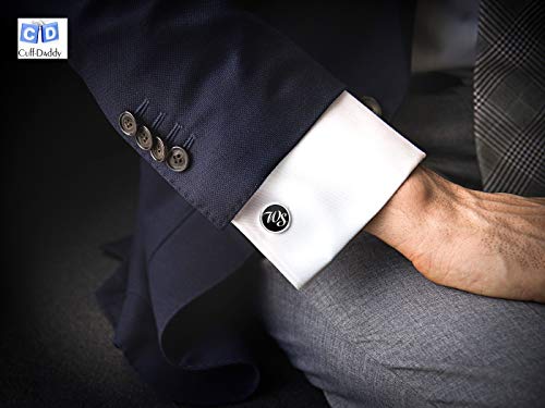 Blue Wedding Cufflinks and Studs Tuxedo Formal Set with Travel Presentation Gift Box for Groom Groomsmen Wedding Party Tux Shirts Business Wedding
