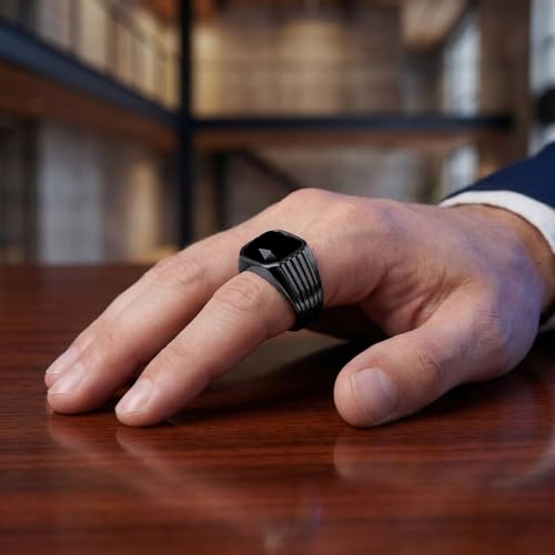 Cubic Zirconia Rings for Men Women Stainless Steel Birthstone Ring Square Cut Statement Jewelry Size 7-14 - color: Black-Black Onyx, size: 07