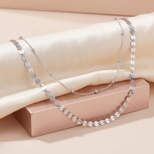 Layered Waist Chain for Women Waterproof, 14K Gold/Silver Plated Belly Chain Belt Waist Beads Chain Herringbone Snake Satellite Body Chain Beach Summer Fashion Jewelry Gift - style: Style 3-Silver