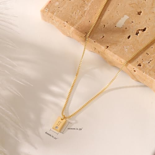 Initial Necklace for Women, Dainty 14K Letter Gold Necklace Choker Name Necklaces Simple custom Initial Necklaces for women Personalized gold Jewelry Gift - color: C
