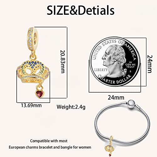 Bow Royal Crown Married Couple Wine Bottle Lock Key Arrow Heart Dangle Charm Bead for Pandora Bracelet … - style: Queen Crown