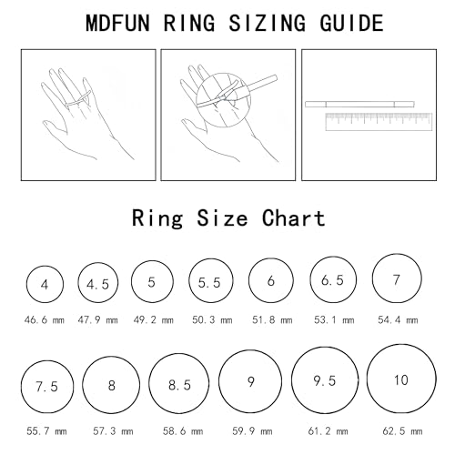 MDFUN 18K Gold Plated Promise Eternity Ring for Women, 7 * 9mm Oval Cubic Zirconia Two-in-One Rings Wedding Band Engagement - color: White