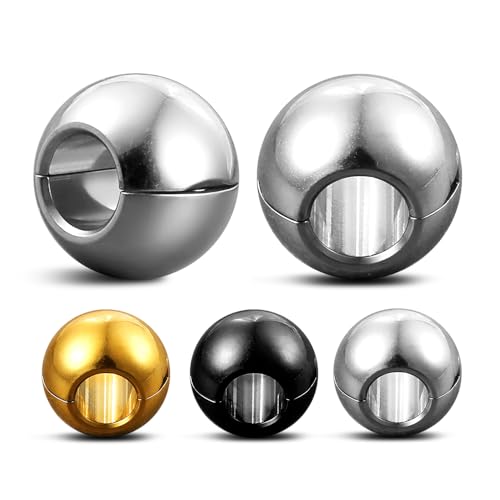 1 pair 9g ear weight Classic Spheres, Hypoallergenic 316 Stainless Steel Ear Weights Plugs Tunnels Gauges for Ear Body Jewelry Women Men - color: Gold for Ear Lobe in 12mm+ (1/2") or Large